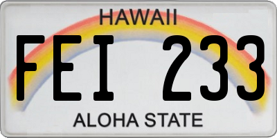 HI license plate FEI233