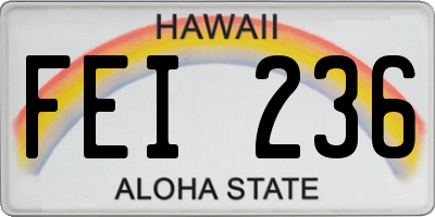 HI license plate FEI236