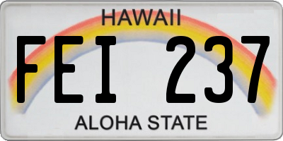 HI license plate FEI237