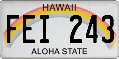 HI license plate FEI243
