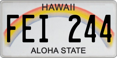 HI license plate FEI244