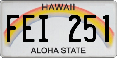 HI license plate FEI251