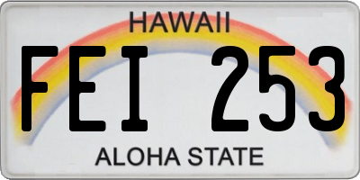 HI license plate FEI253