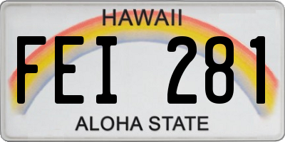 HI license plate FEI281