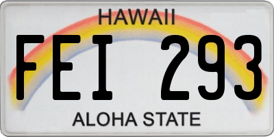 HI license plate FEI293