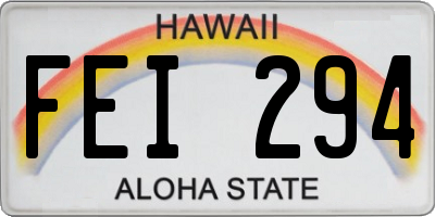 HI license plate FEI294