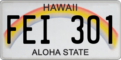 HI license plate FEI301