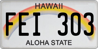 HI license plate FEI303