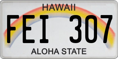 HI license plate FEI307