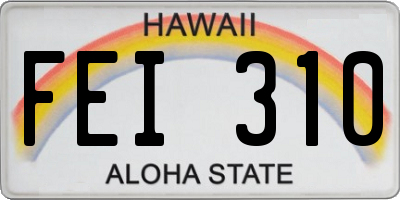 HI license plate FEI310