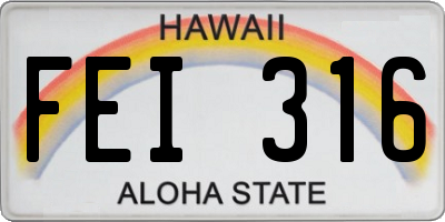 HI license plate FEI316