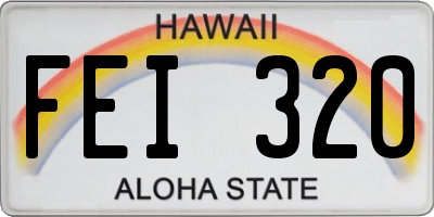 HI license plate FEI320