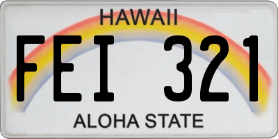 HI license plate FEI321