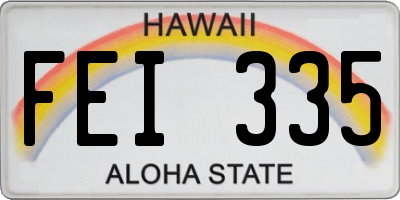 HI license plate FEI335