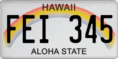 HI license plate FEI345