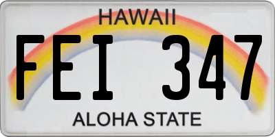 HI license plate FEI347