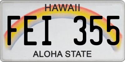 HI license plate FEI355