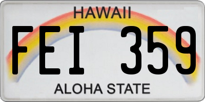 HI license plate FEI359