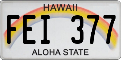 HI license plate FEI377