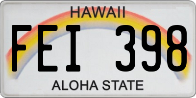 HI license plate FEI398
