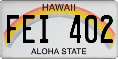 HI license plate FEI402