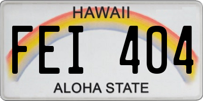 HI license plate FEI404