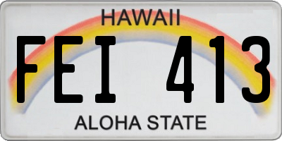 HI license plate FEI413