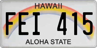 HI license plate FEI415