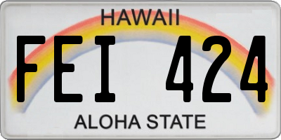 HI license plate FEI424