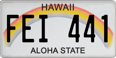 HI license plate FEI441