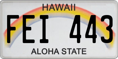 HI license plate FEI443