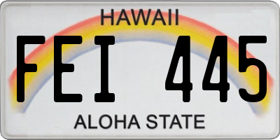 HI license plate FEI445