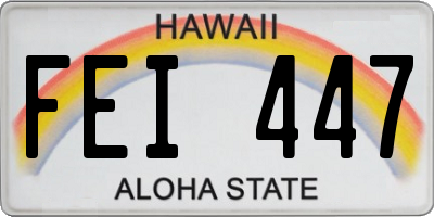 HI license plate FEI447