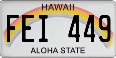 HI license plate FEI449