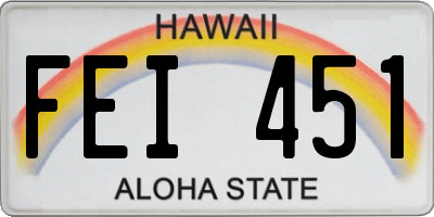 HI license plate FEI451