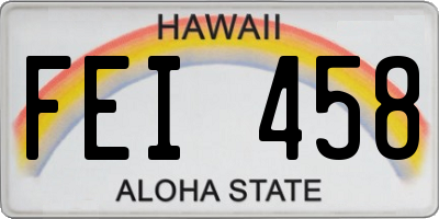 HI license plate FEI458