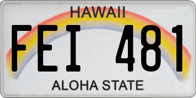 HI license plate FEI481