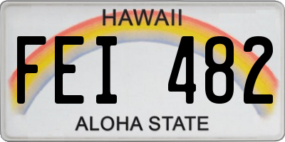 HI license plate FEI482