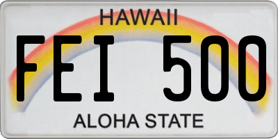 HI license plate FEI500