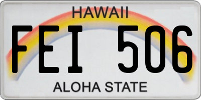 HI license plate FEI506