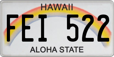 HI license plate FEI522
