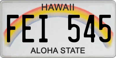 HI license plate FEI545