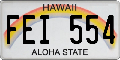 HI license plate FEI554