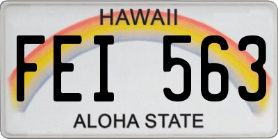 HI license plate FEI563