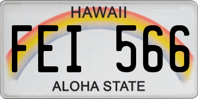 HI license plate FEI566