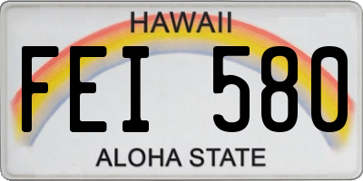HI license plate FEI580