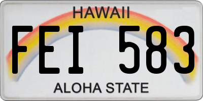 HI license plate FEI583