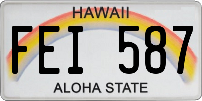 HI license plate FEI587