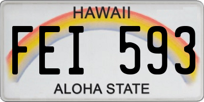 HI license plate FEI593