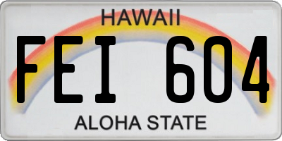 HI license plate FEI604